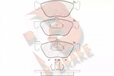 R BRAKE rb1601 -  Комплект тормозных колодок, дисковый тормоз